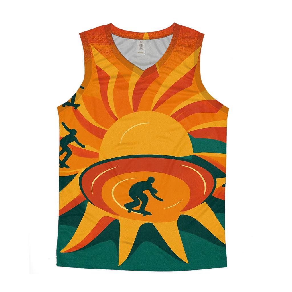 Retro Solar Skate Park personalized athletic tanks