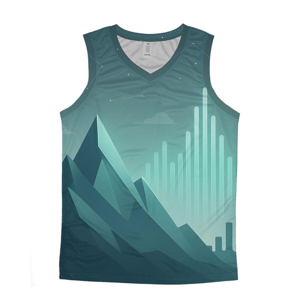 Geometric Mountain Sound Waves personalized athletic tanks
