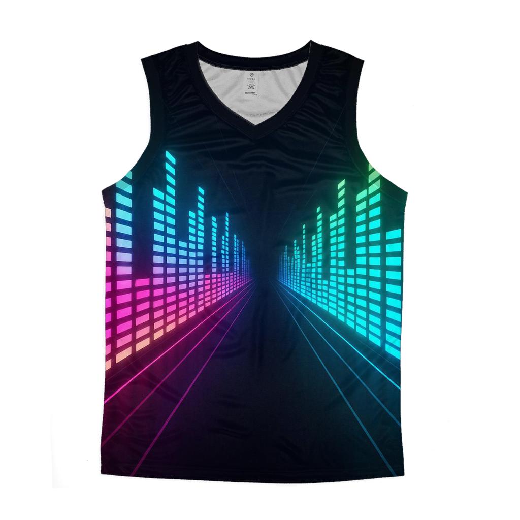 Neon Equalizer Tunnel sports performance tank tops