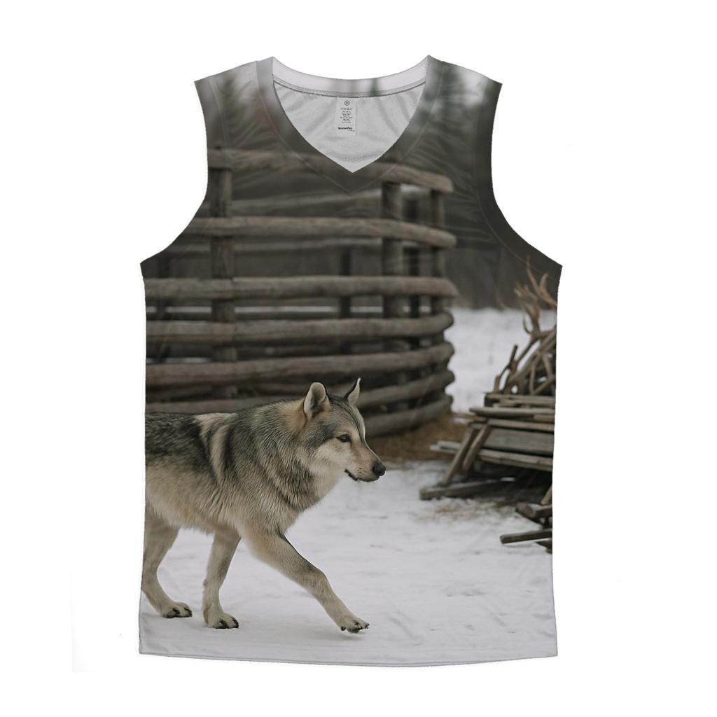 Wolf Passing Traditional Reindeer Corral custom tank tops