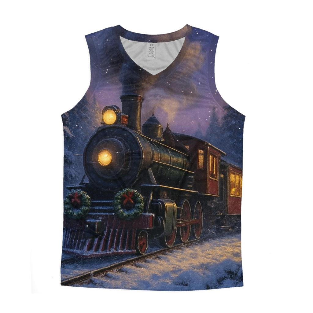 Christmas Train Through The Snowy Forest casual summer tank tops