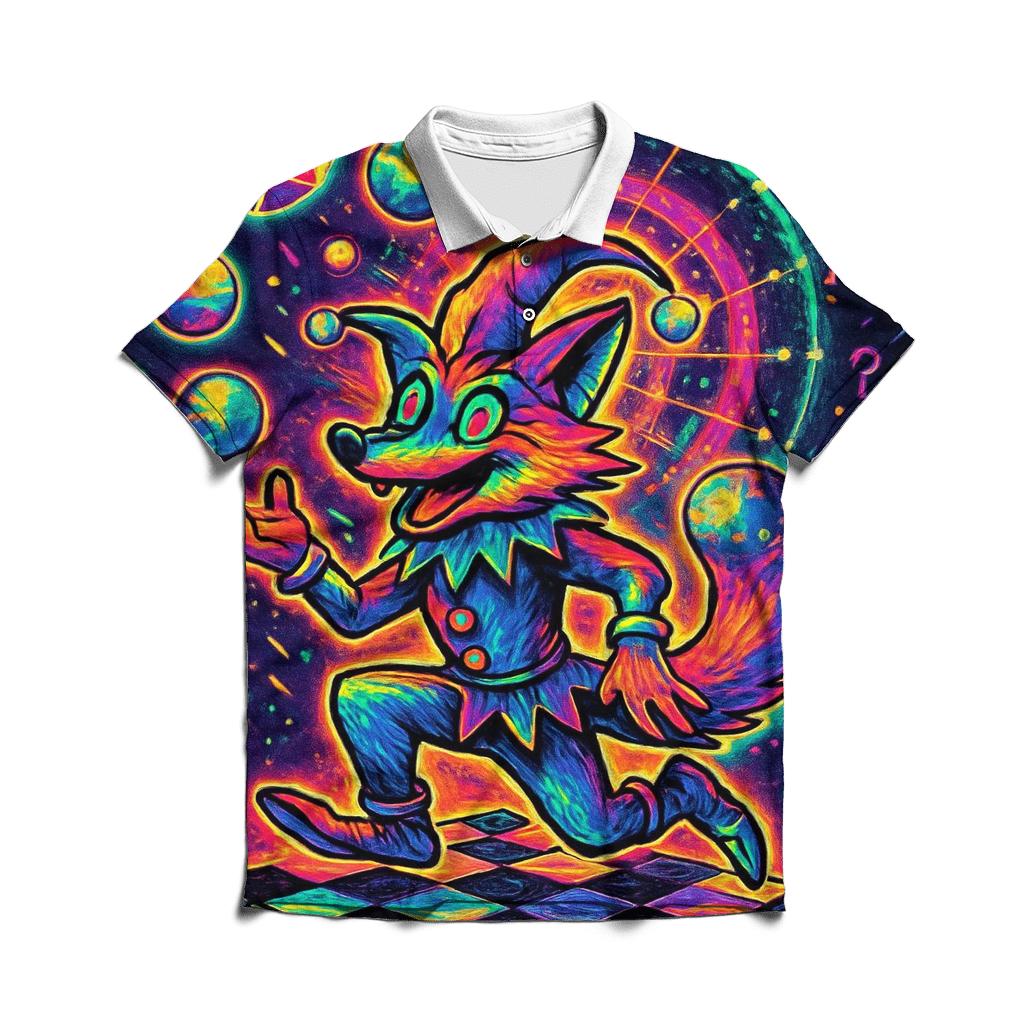 Chaotic Constellation Carnival embroidered polo tops