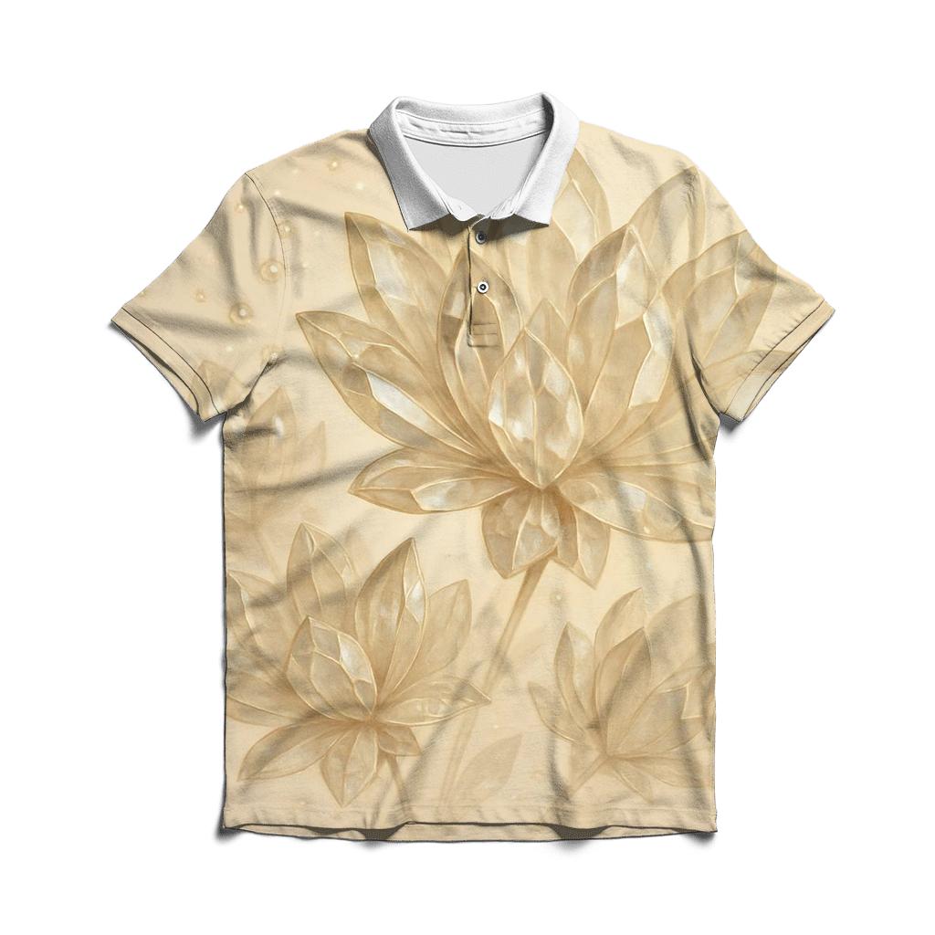 Champagne Crystal Bloom custom polo shirts
