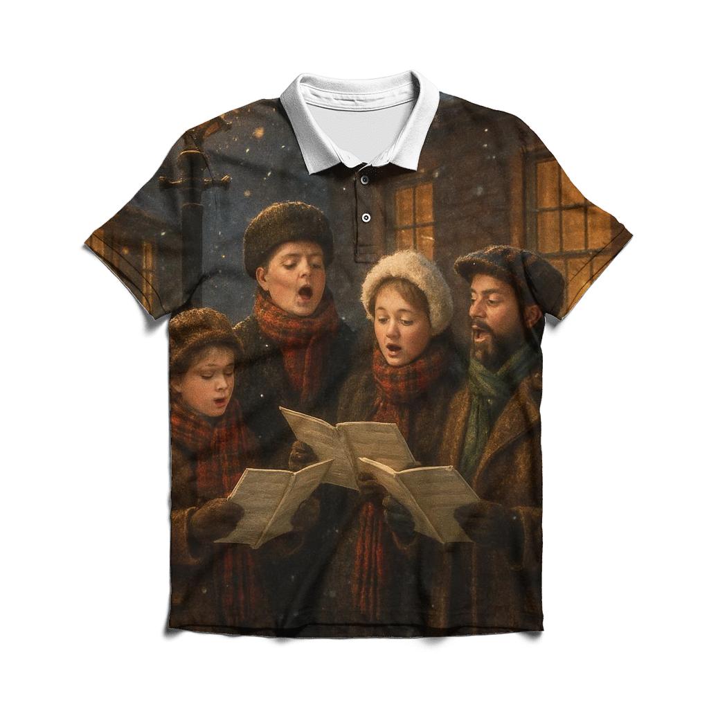 Midnight Carolers In The Snow casual sports polo shirts