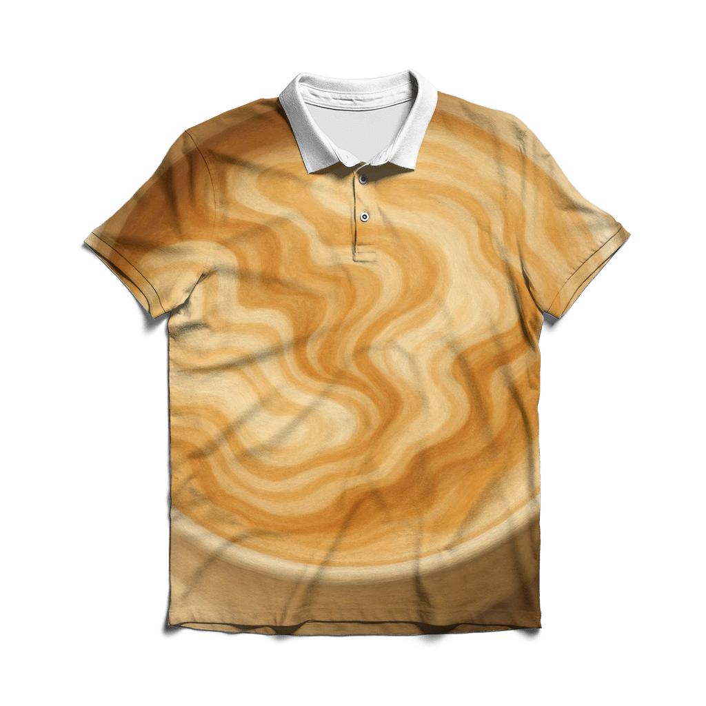 Crema Topographic Map classic pique polos