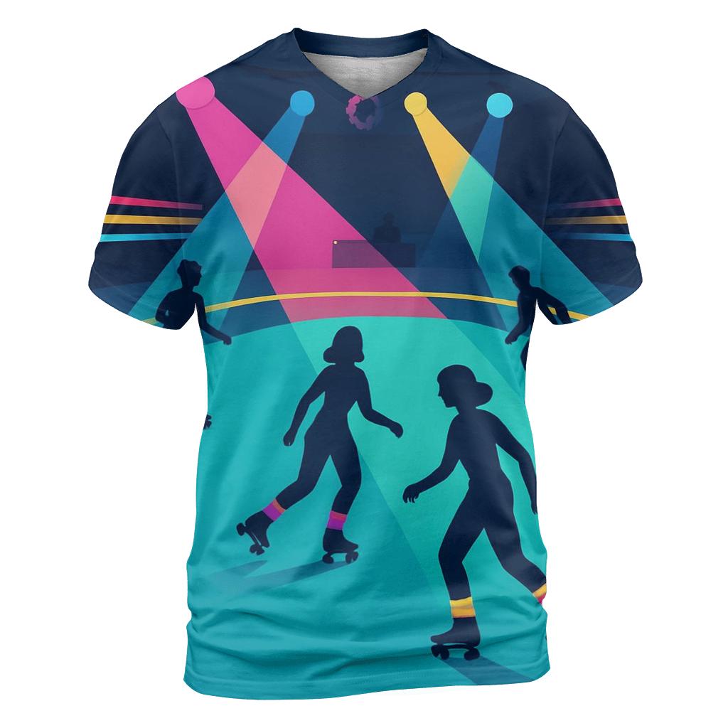 Neon Roller Rink Nights statement graphic shirts