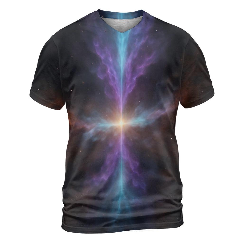 Dual Jet Outflow Fan artistic all-over print tops