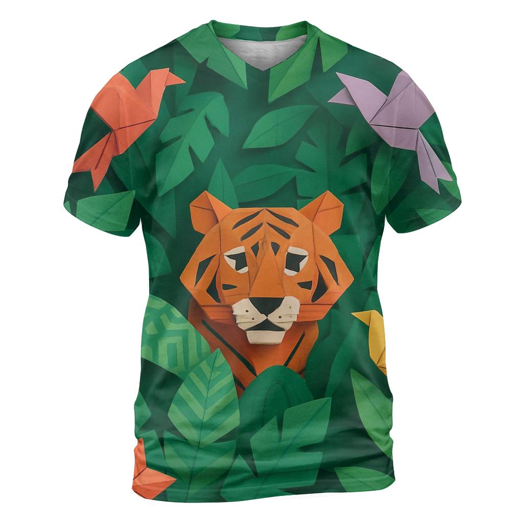 Origami Jungle Dreams creative print fashion shirts
