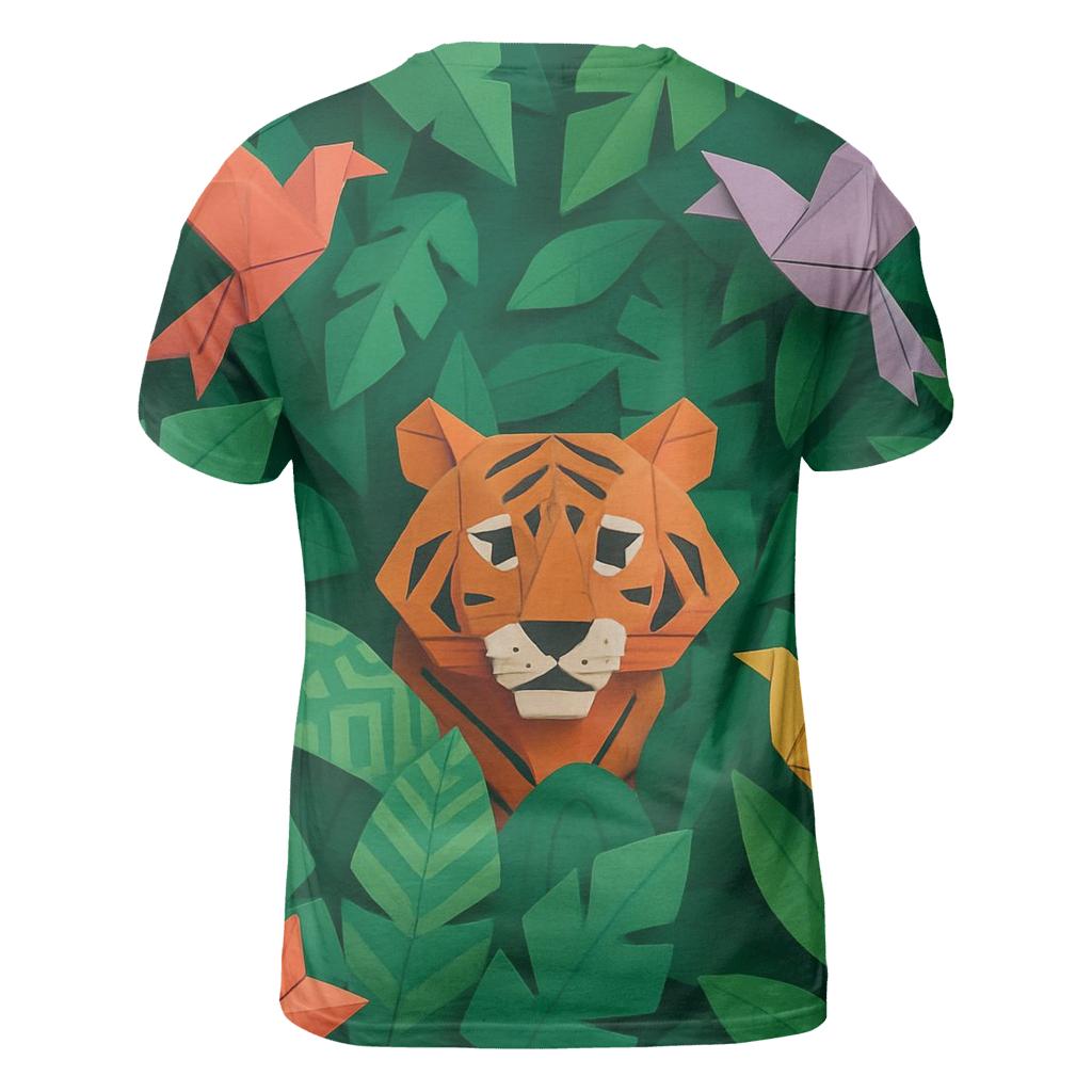 Origami Jungle Dreams creative print fashion shirts