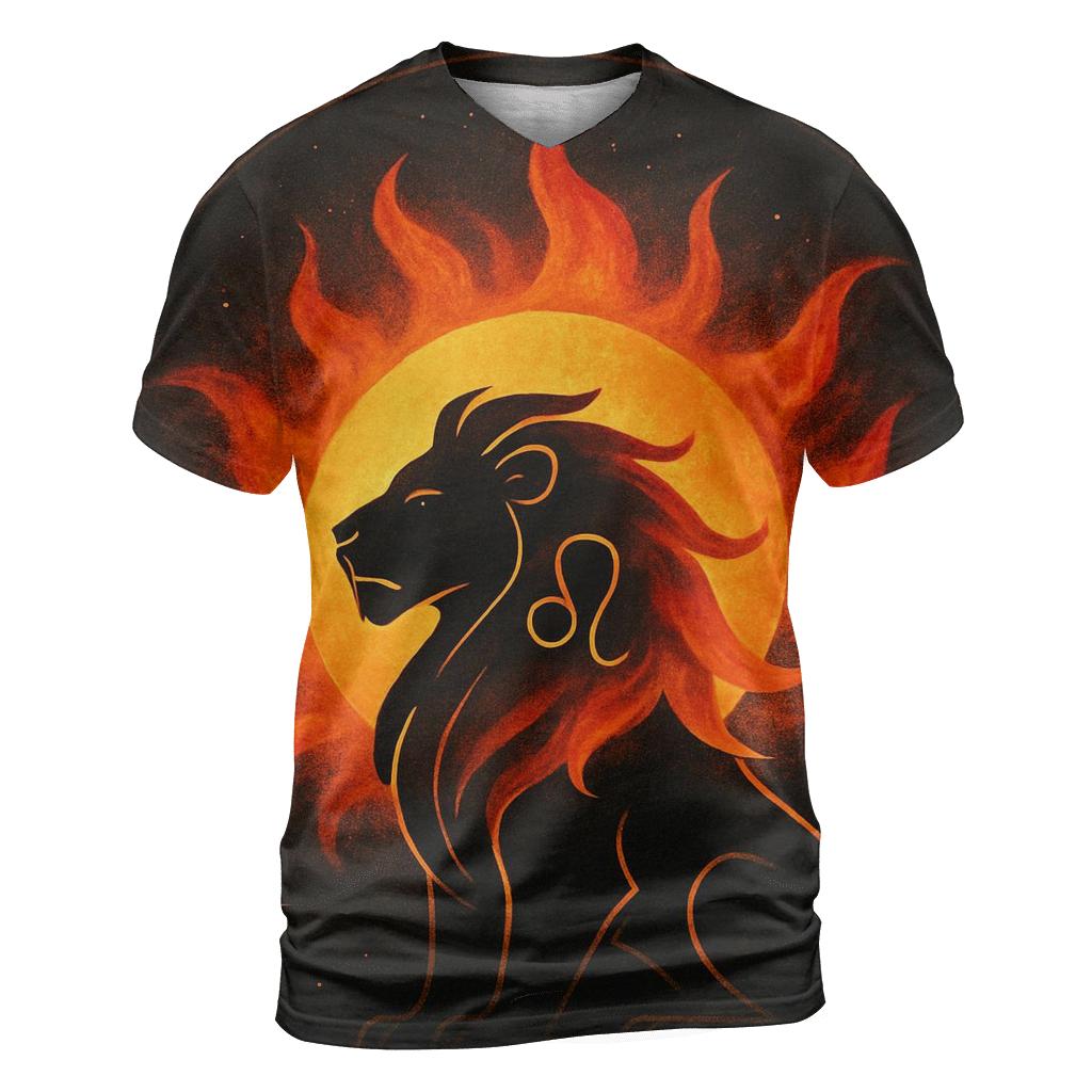 Solar Leo Lion In Auric Flames custom all-over print shirts