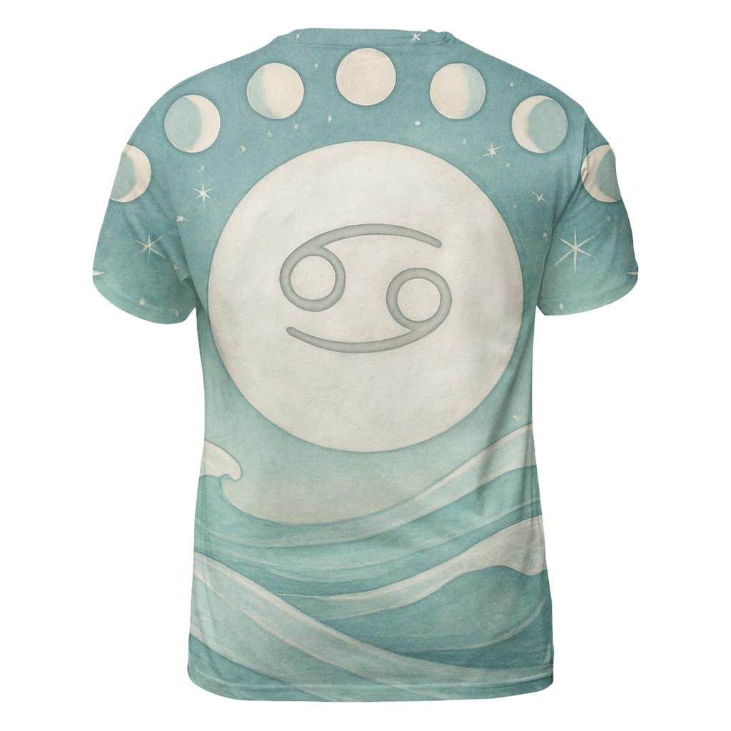 Lunar Cancer Tide And Moon Phases creative print fashion shirts