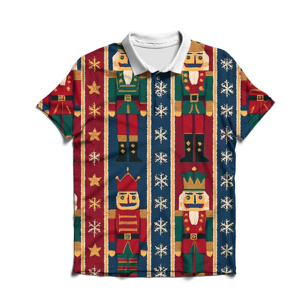 Nebula Nutcracker Panel Design premium cotton polo shirts