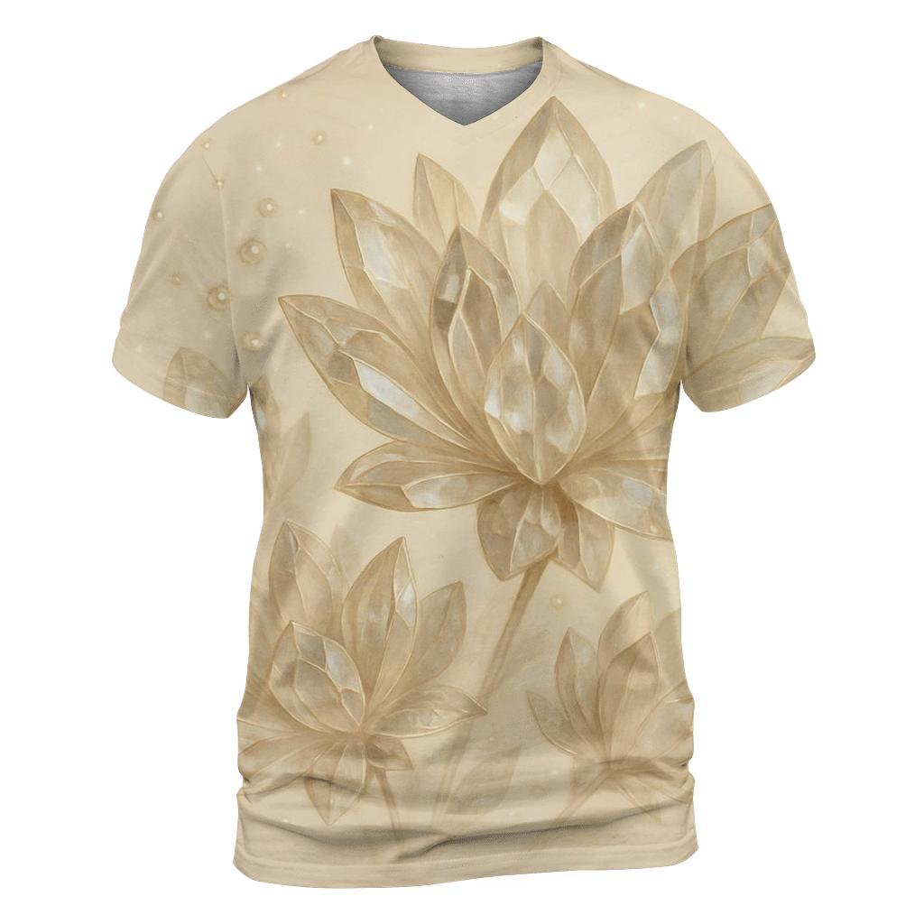 Champagne Crystal Bloom designer pattern shirts