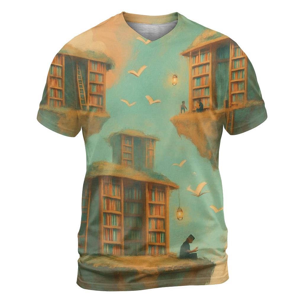 Surreal Floating Library Islands personalized full print shirts