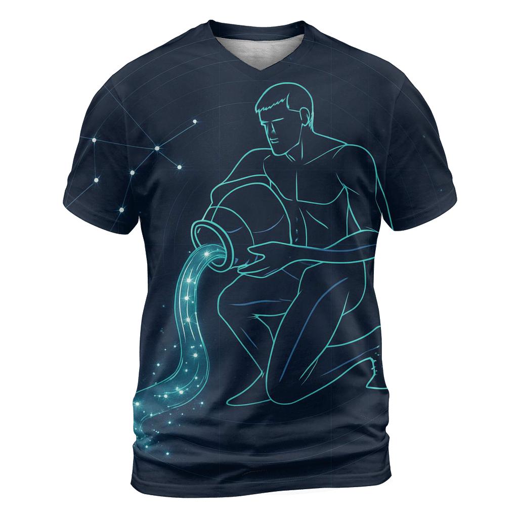 Geometric Aquarius Water Bearer Constellation personalized full print shirts