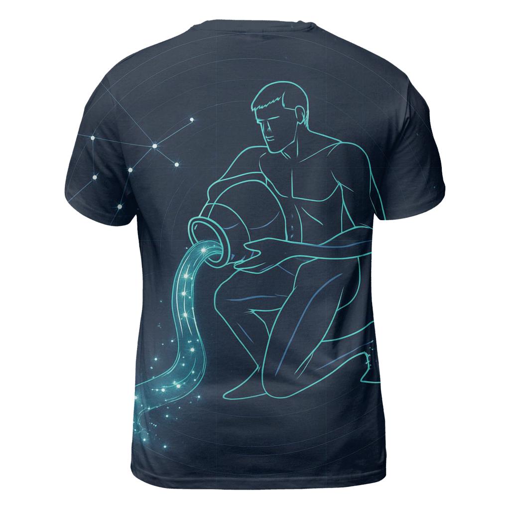 Geometric Aquarius Water Bearer Constellation personalized full print shirts