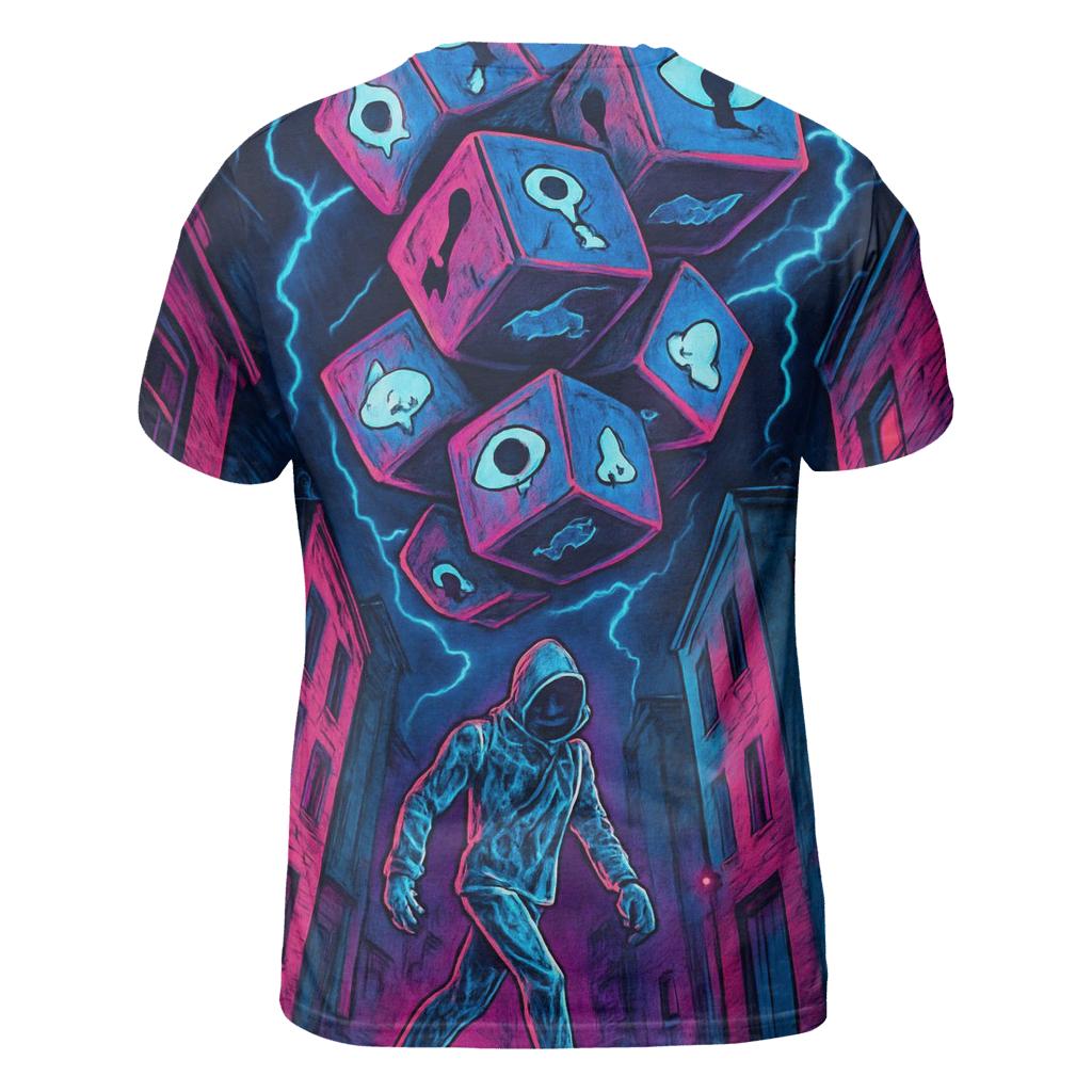 Dice Storm Alley vibrant all-over design tees