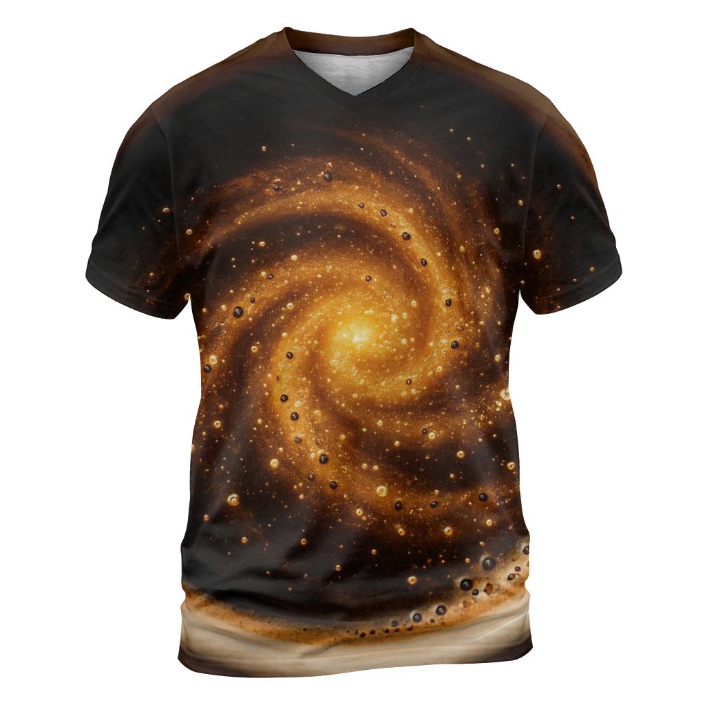 Golden Crema Galaxy statement graphic shirts