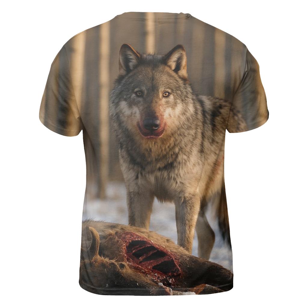 Wolf At Carcass In Winter Aspen Grove custom all-over print shirts