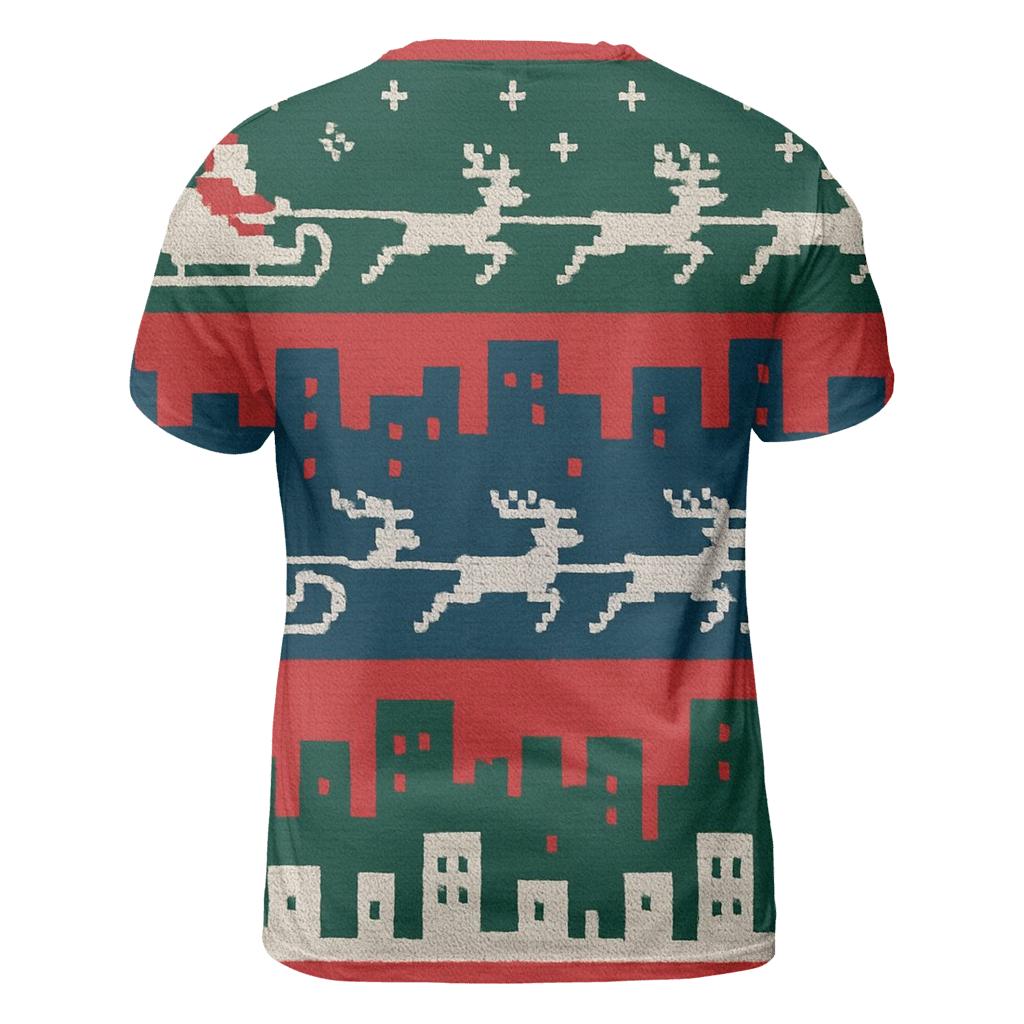 Starlit Santa Skyline Bands Design personalized full print shirts