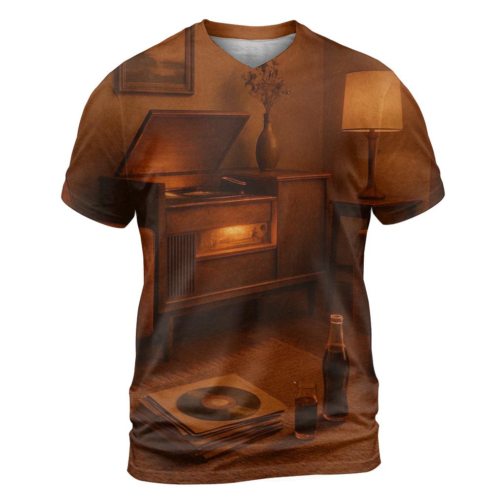 Rustic Vinyl Record Listening Night statement graphic shirts