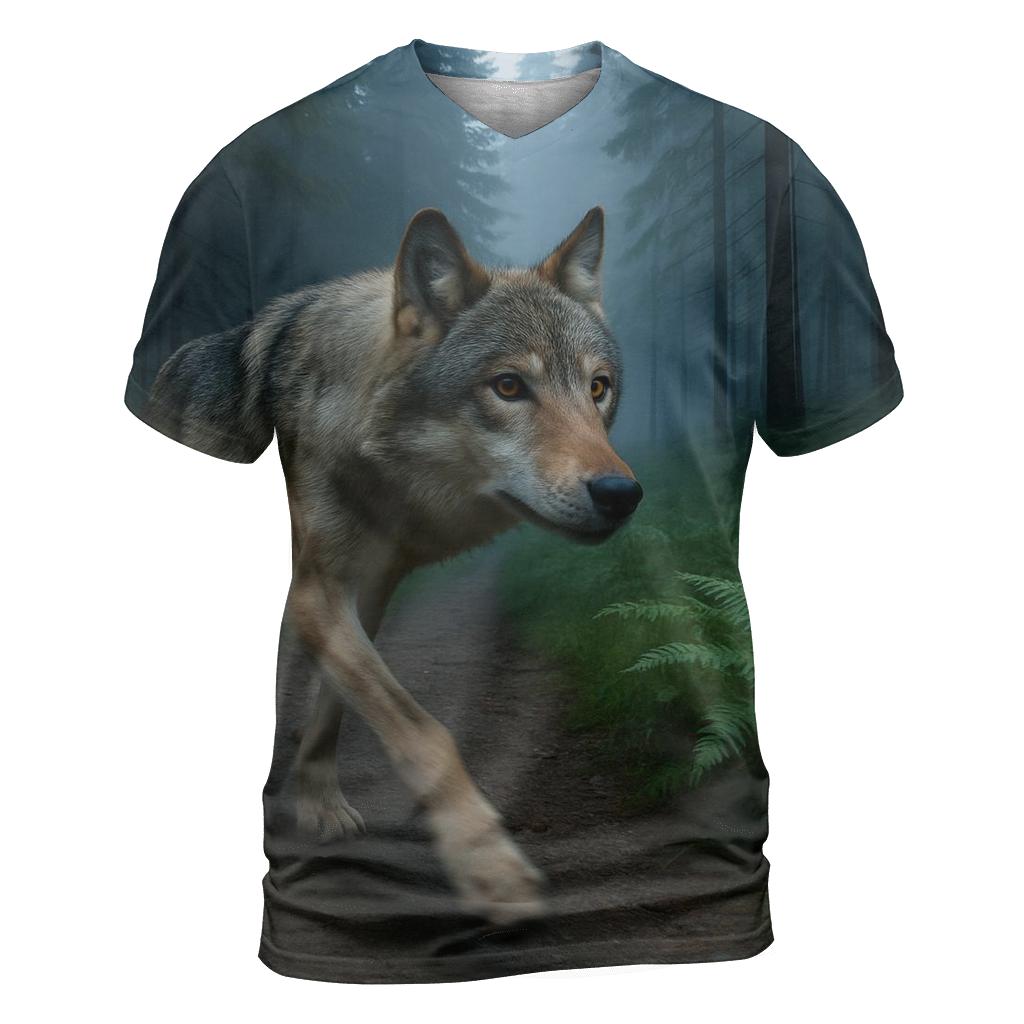 Wolf Crossing Past Remote Trail Camera personalized full print shirts