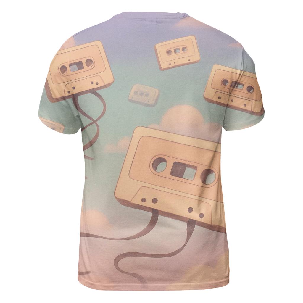 Pastel Cassette Dreamscape artistic all-over print tops