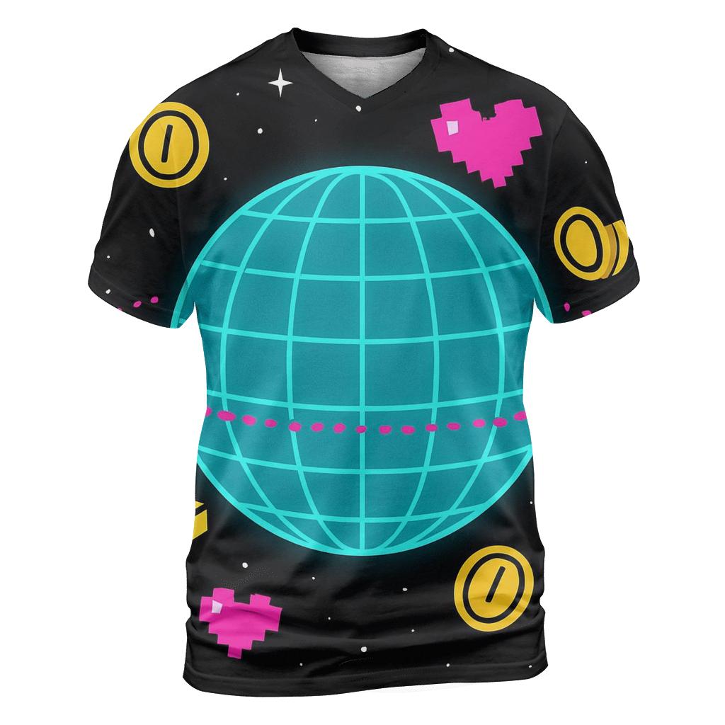 Arcade Grid Planet trendy printed shirt styles