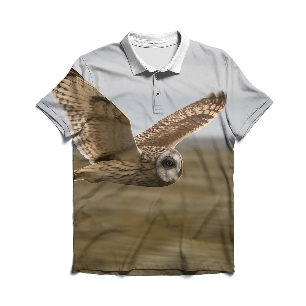 Tundra Glide Short Eared Owl custom polo shirts