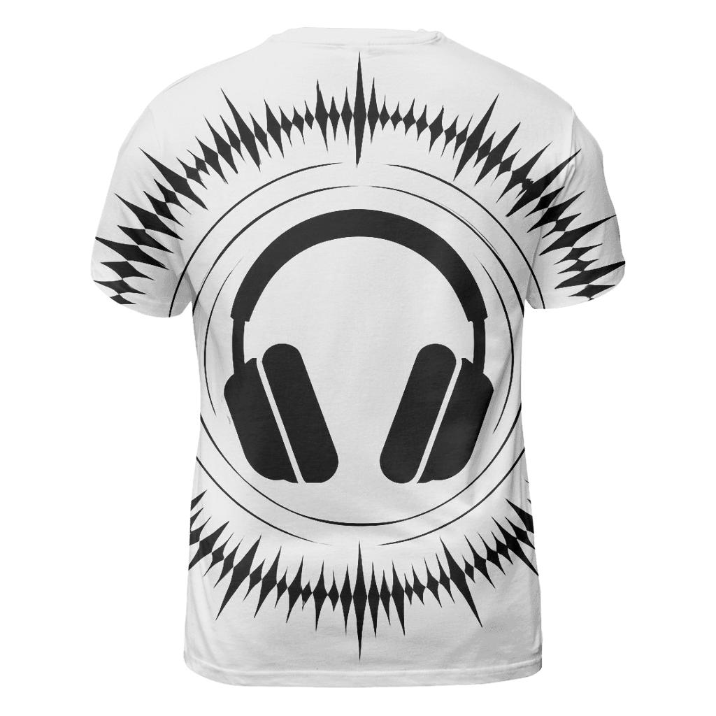 Monochrome Headphone Silhouette Burst trendy printed shirt styles