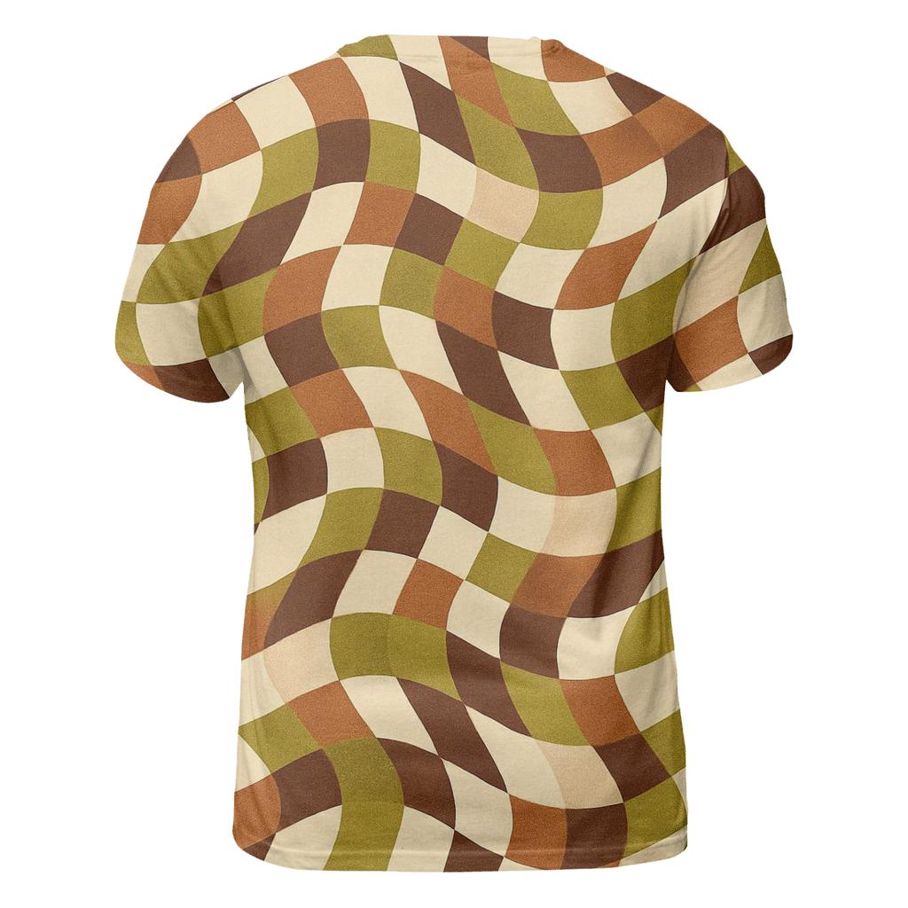 Groovy Checkerboard Waves designer pattern shirts