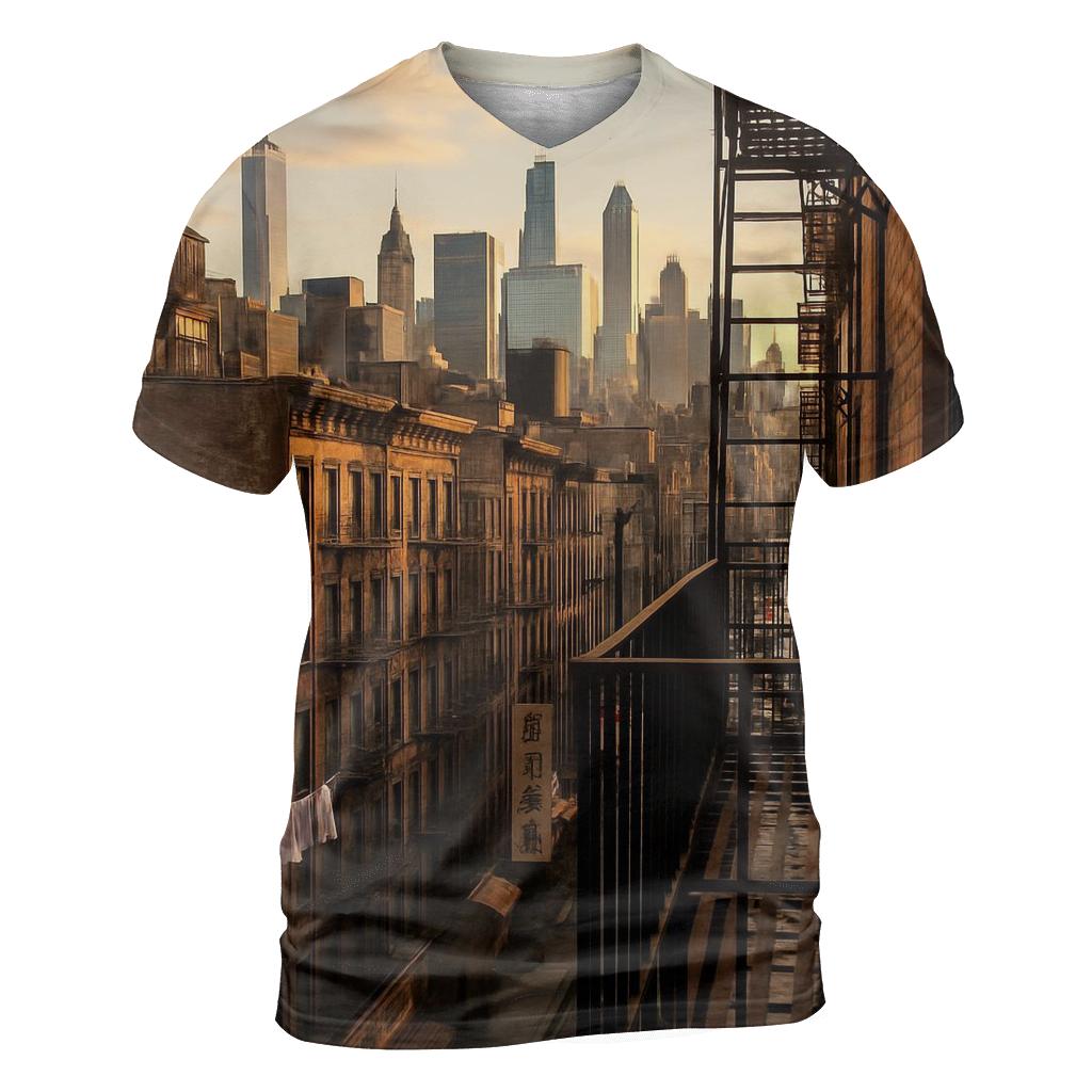 Chinatown Tenements Framing Midtown Spires creative print fashion shirts