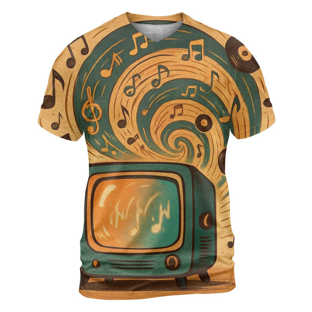 Retro TV Music Portal personalized full print shirts