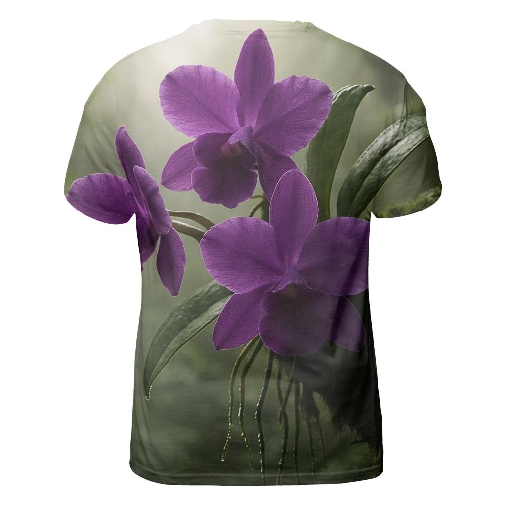 Wild Orchid Cluster In Cloud Forest artistic all-over print tops