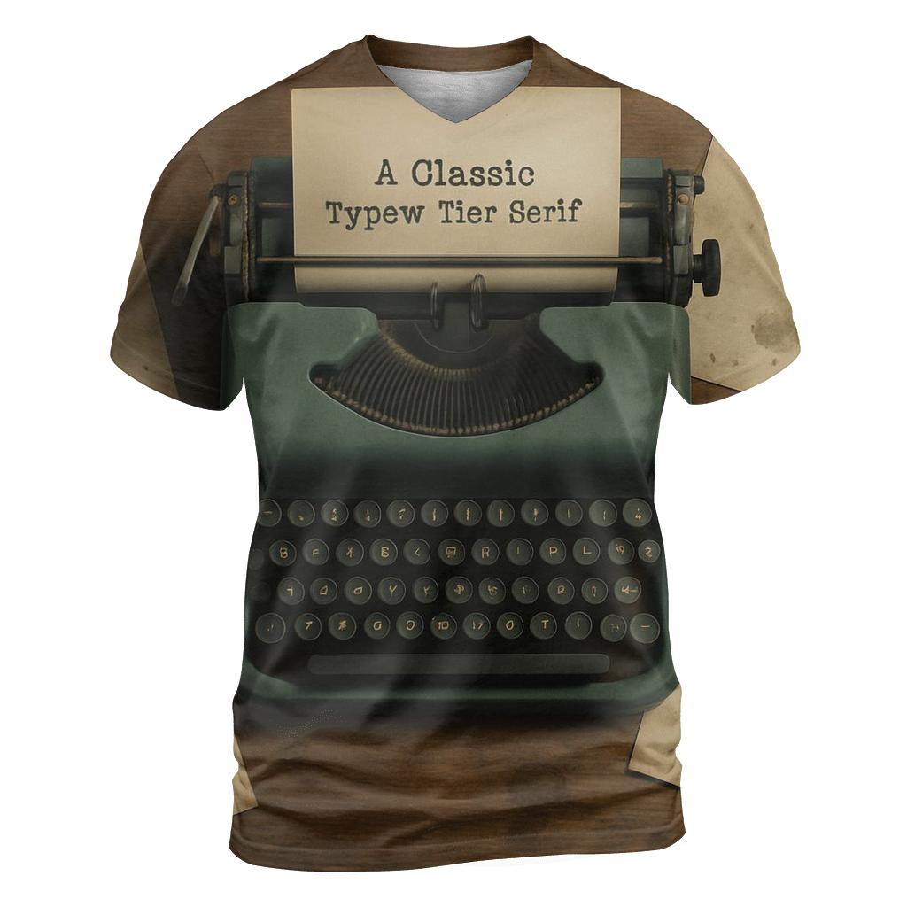 Retro Typewriter Writers Desk designer pattern shirts