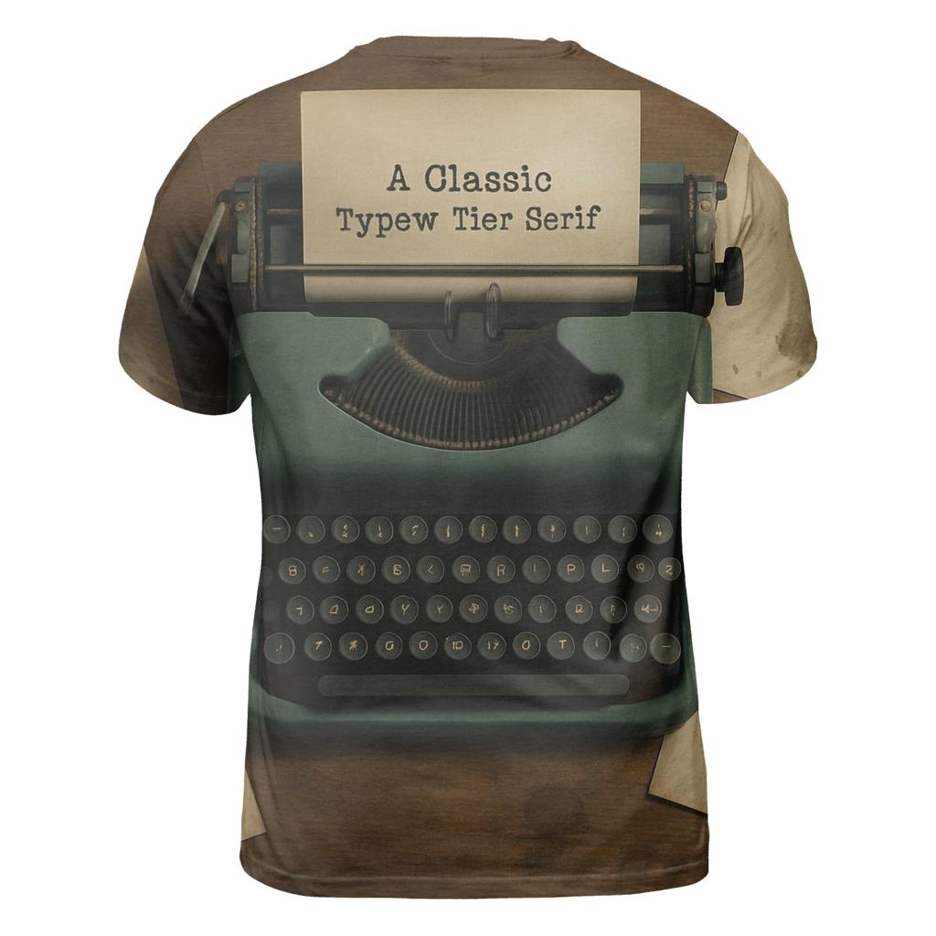 Retro Typewriter Writers Desk designer pattern shirts