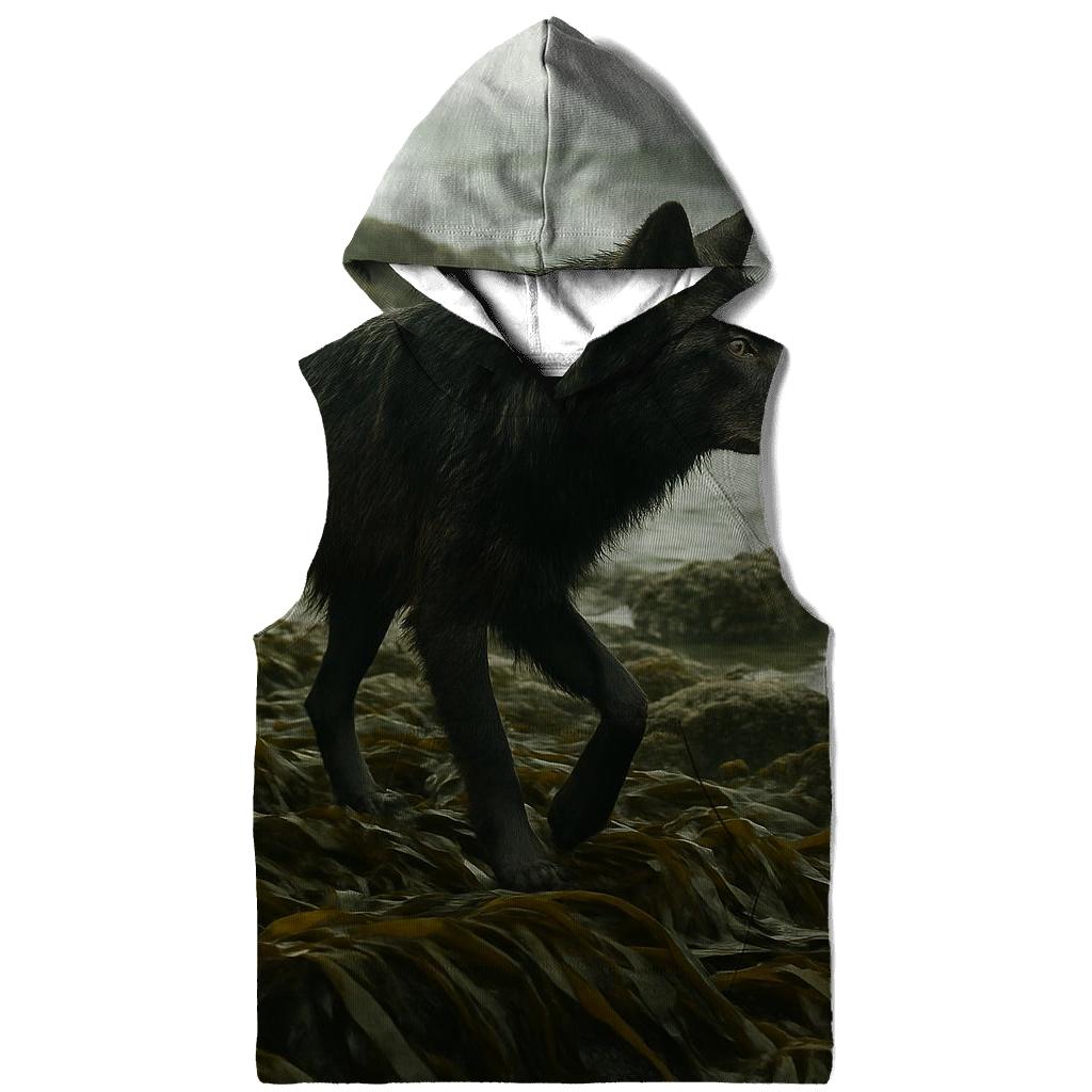 Coastal Wolf In Kelp Forest Shoreline hoodie designs