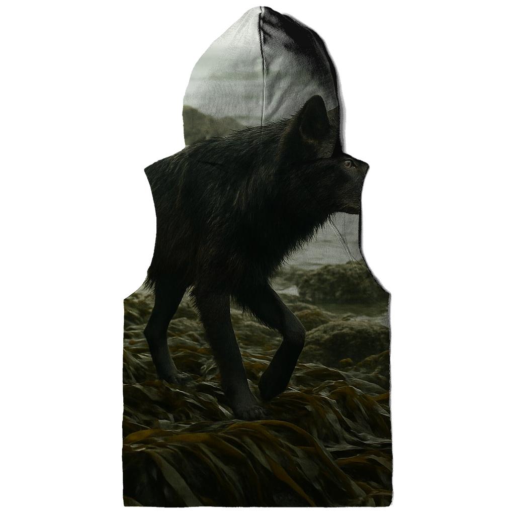 Coastal Wolf In Kelp Forest Shoreline hoodie designs