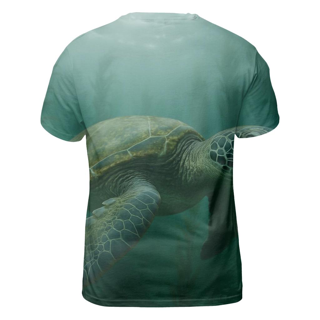 Kelp Forest Patrol Green Sea Turtle statement graphic shirts