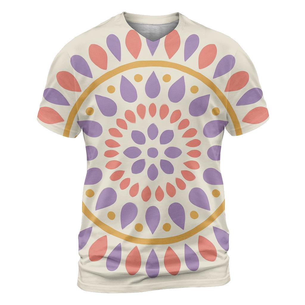 Soft Psychedelic Mandala artistic all-over print tops
