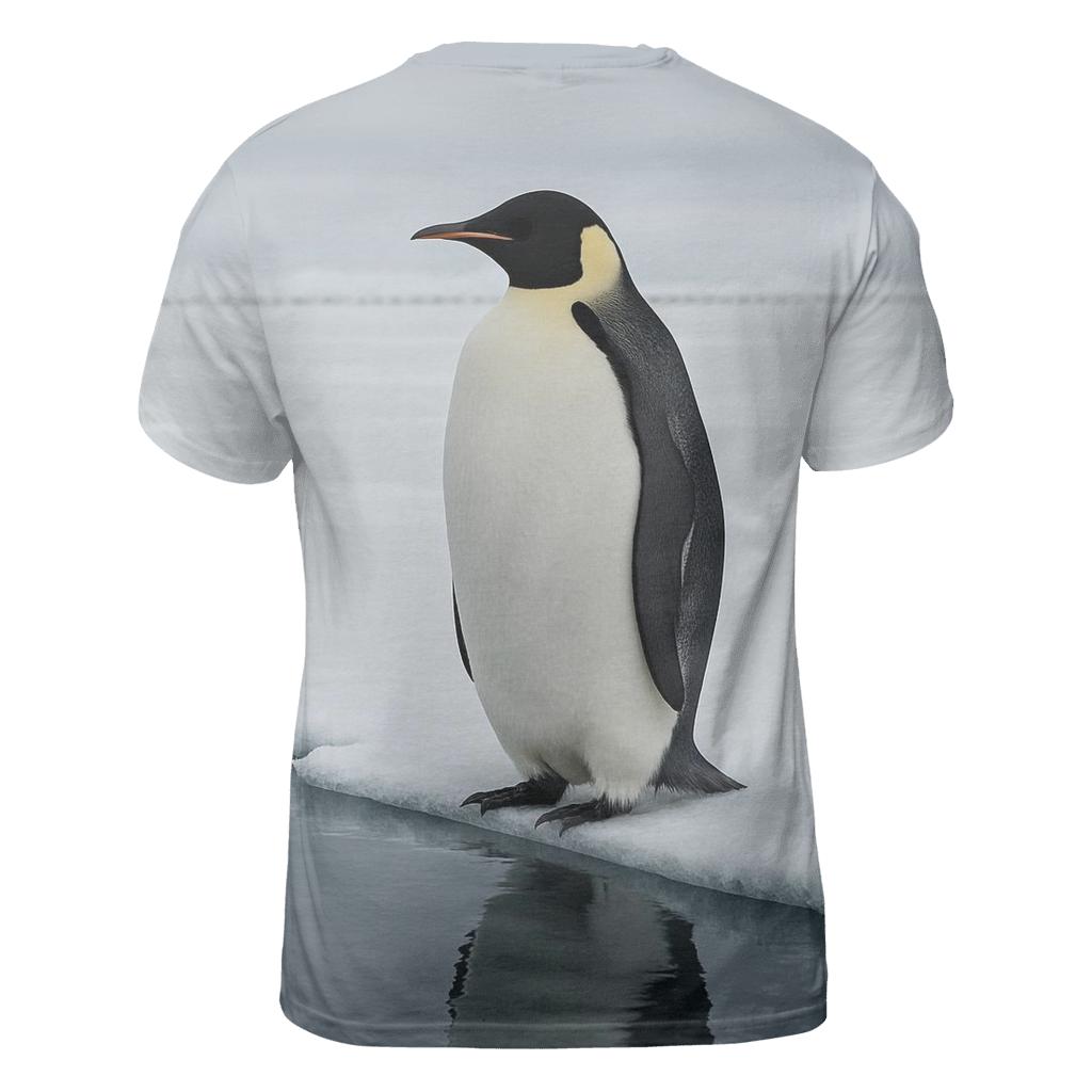 Ice Flow Sentinel Emperor Penguin vibrant all-over design tees