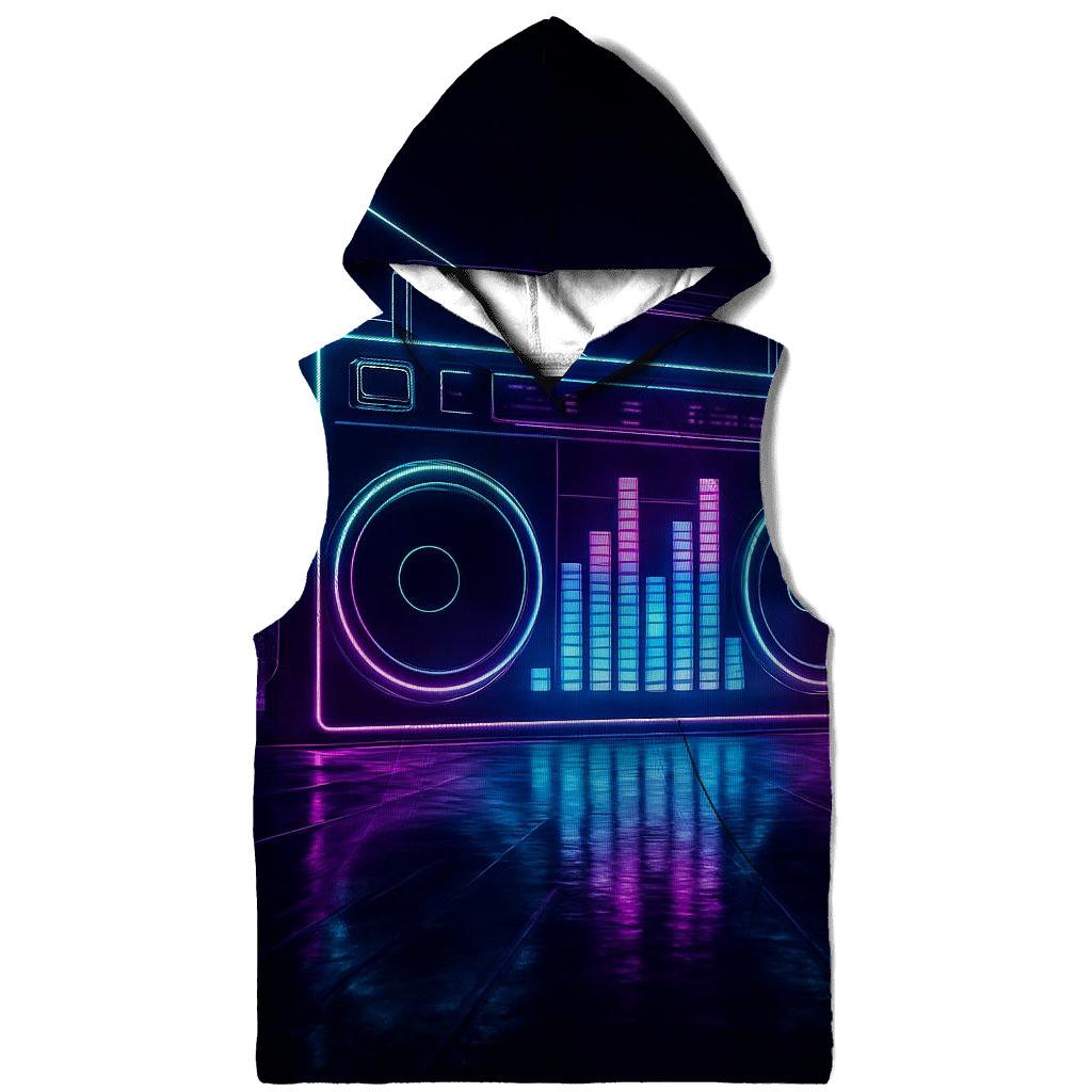 Neon Boombox Skyline heavyweight hoodies