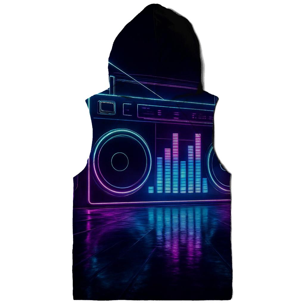 Neon Boombox Skyline heavyweight hoodies