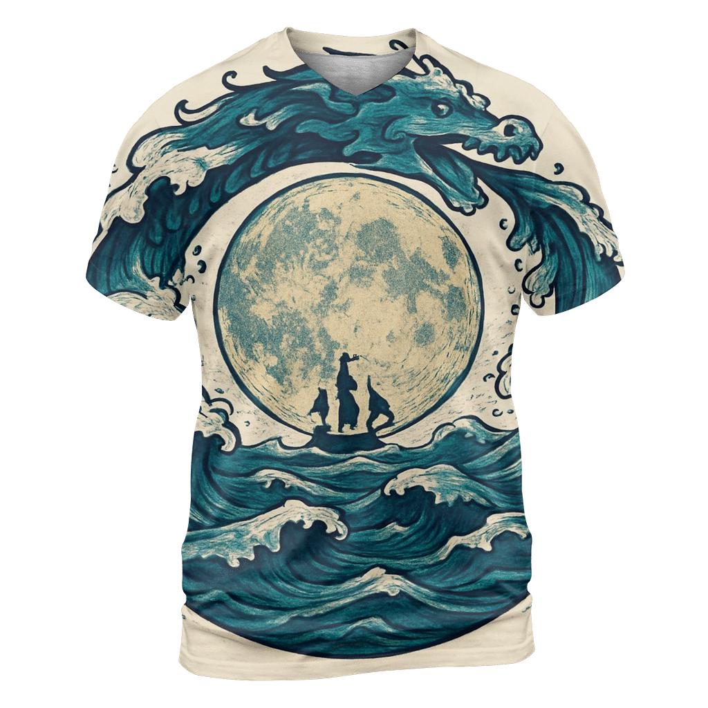 Tidal Moon Ouroboros creative print fashion shirts