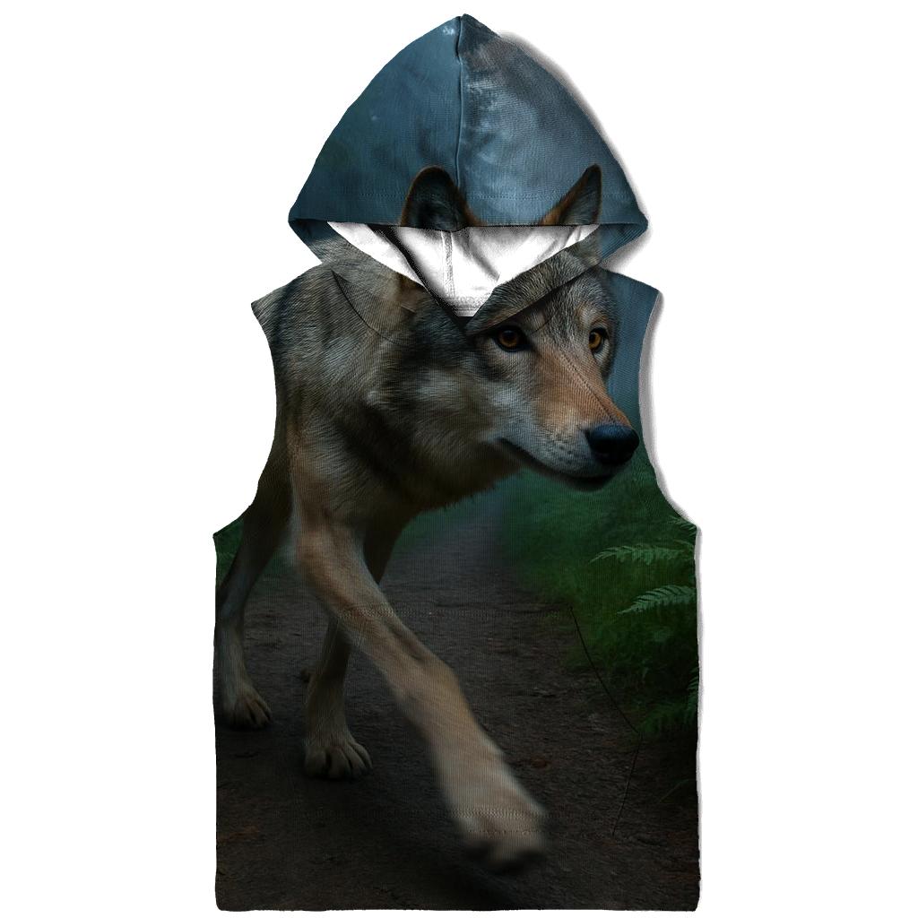 Wolf Crossing Past Remote Trail Camera lightweight hoodies