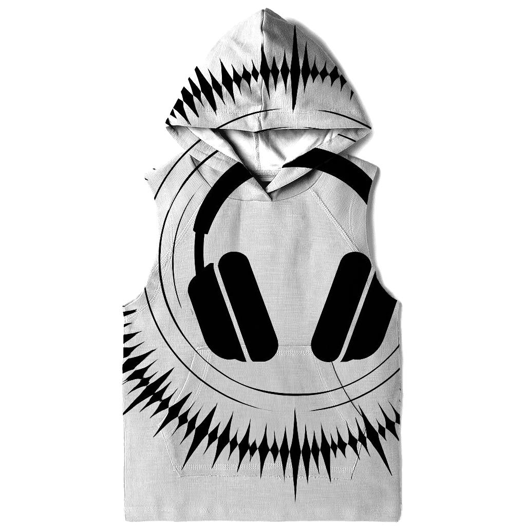Monochrome Headphone Silhouette Burst hoodie designs
