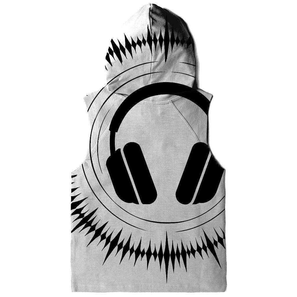 Monochrome Headphone Silhouette Burst hoodie designs