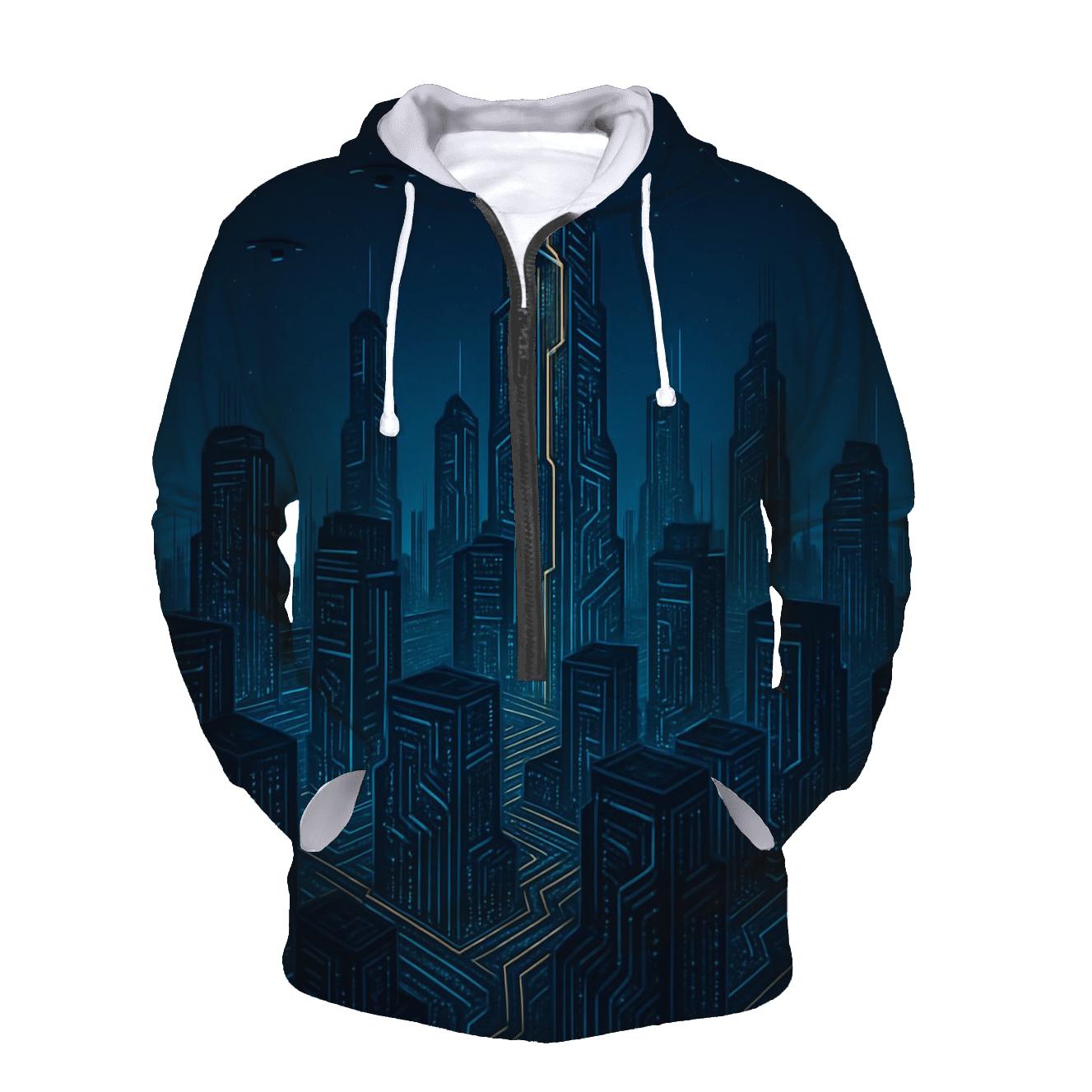 Celestial Circuit City lightweight hoodies