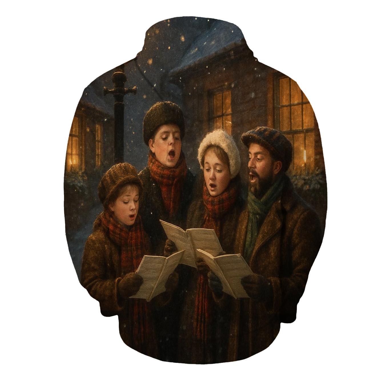 Midnight Carolers In The Snow zip-up hoodies