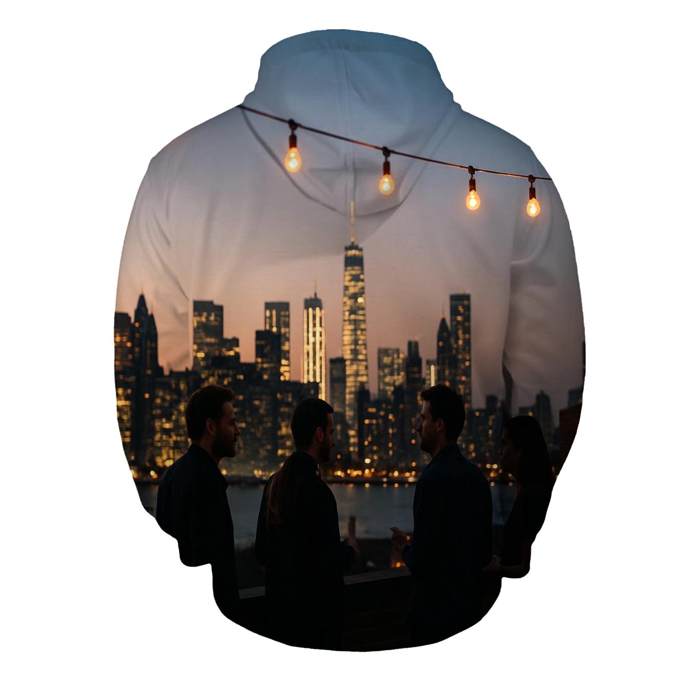 Brooklyn Brownstone Rooftop Skyline Gathering zip-up hoodies
